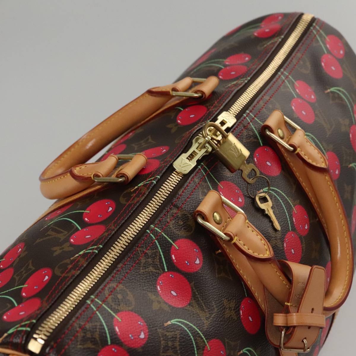 Louis Vuitton Monogram Cherry Keepall 45 Boston Bag
