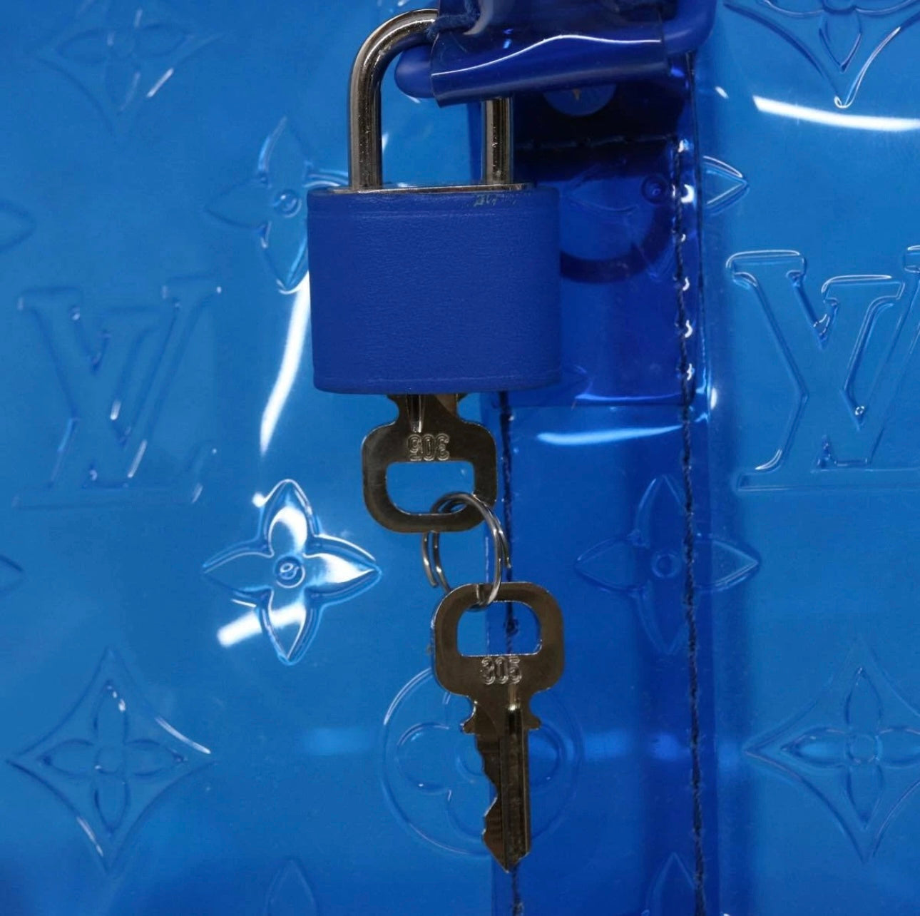 Louis Vuitton Monogram Vinyl Keepall Bandoulière 50 Bag – Blue