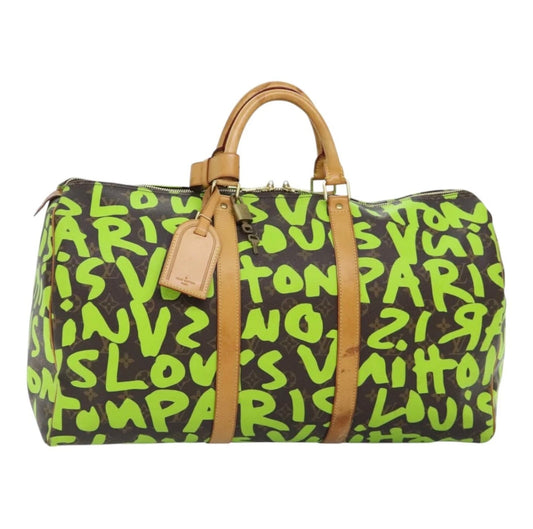 Louis Vuitton Monogram Graffiti Keepall 50 Boston Bag – Vert