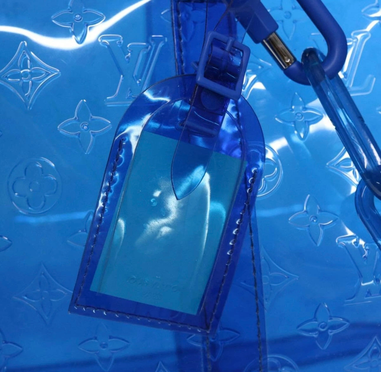 Louis Vuitton Monogram Vinyl Keepall Bandoulière 50 Bag – Blue