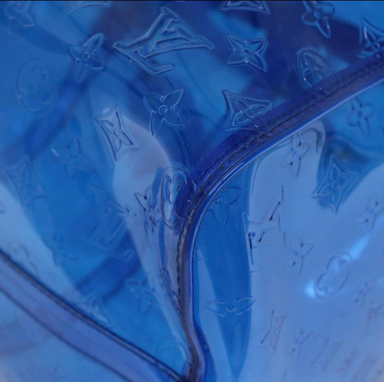 Louis Vuitton Monogram Vinyl Keepall Bandoulière 50 Bag – Blue