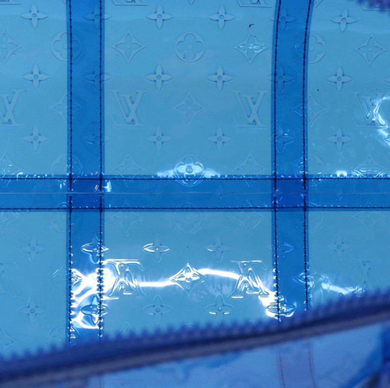 Louis Vuitton Monogram Vinyl Keepall Bandoulière 50 Bag – Blue
